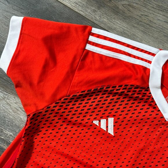 Adidas x PERU Soccer Jersey Red Mens Medium M Slim Fit #9 Lapadula 2023 Official - Picture 6 of 14